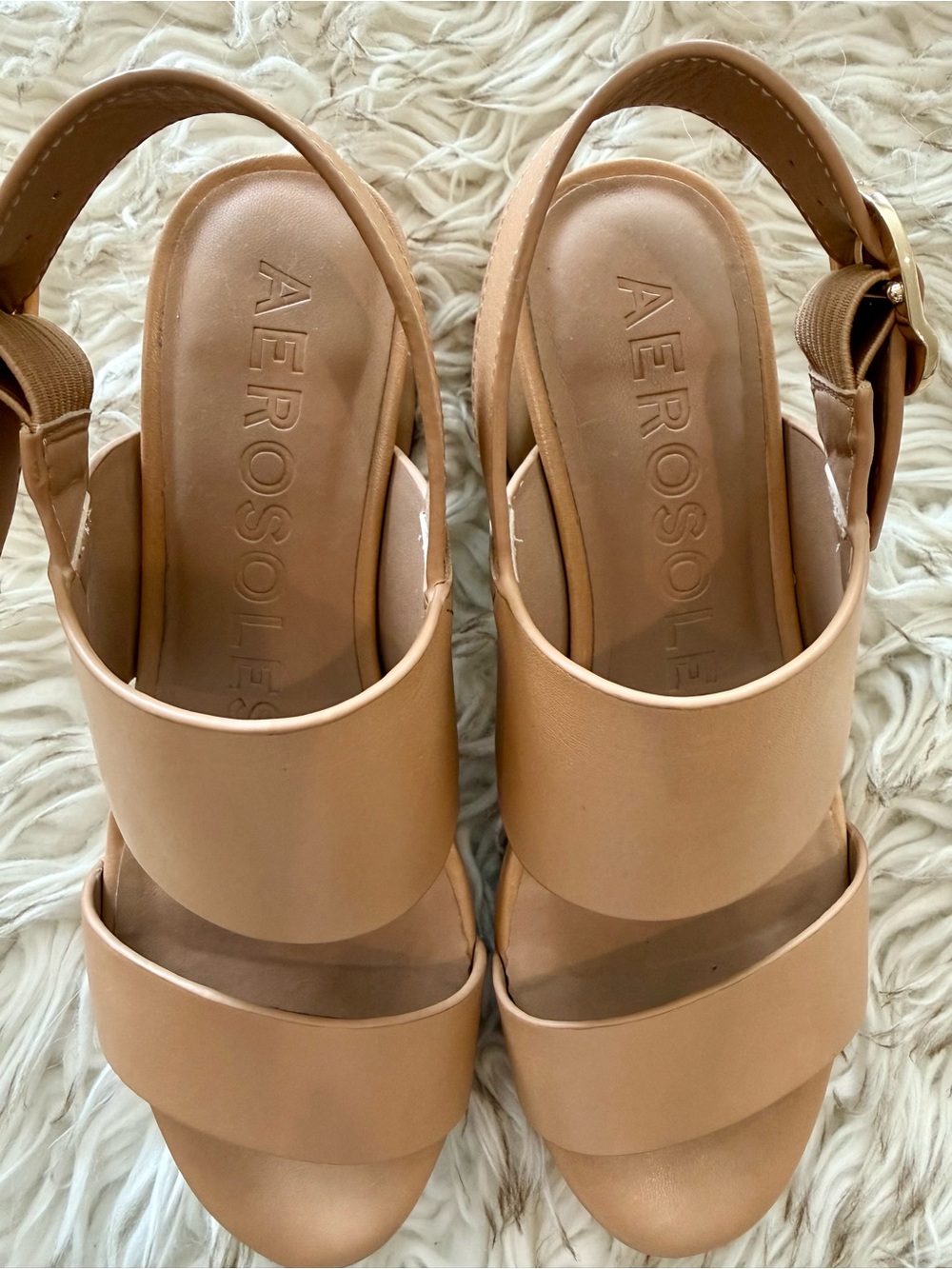 Camera Platform Sandal in Nude Leather - Picture 4 of 5